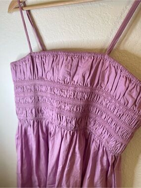 Smocked Spaghetti-Strap Backless Dress — Dusty Rose